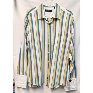 Nat Nast Shirt Men's XL Cotton/Silk Real Men Own Islands Long Sleeve Ace